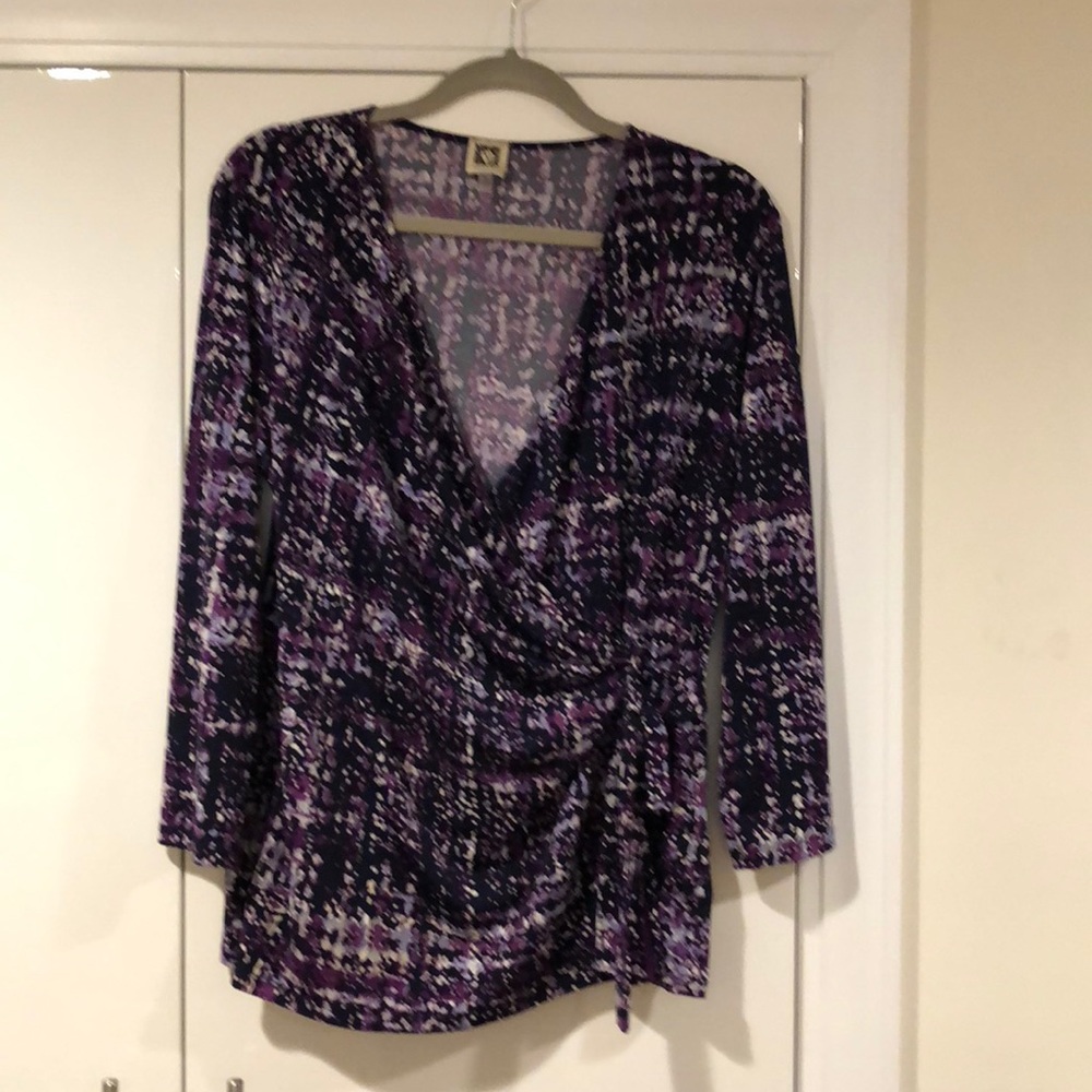 Anne Klein silky wrap top